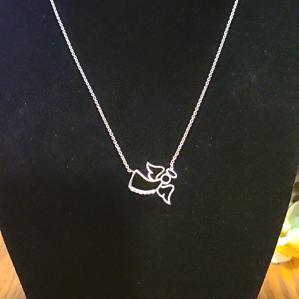 Cubic Zirconia Angel Necklace - Picture 2 of 9